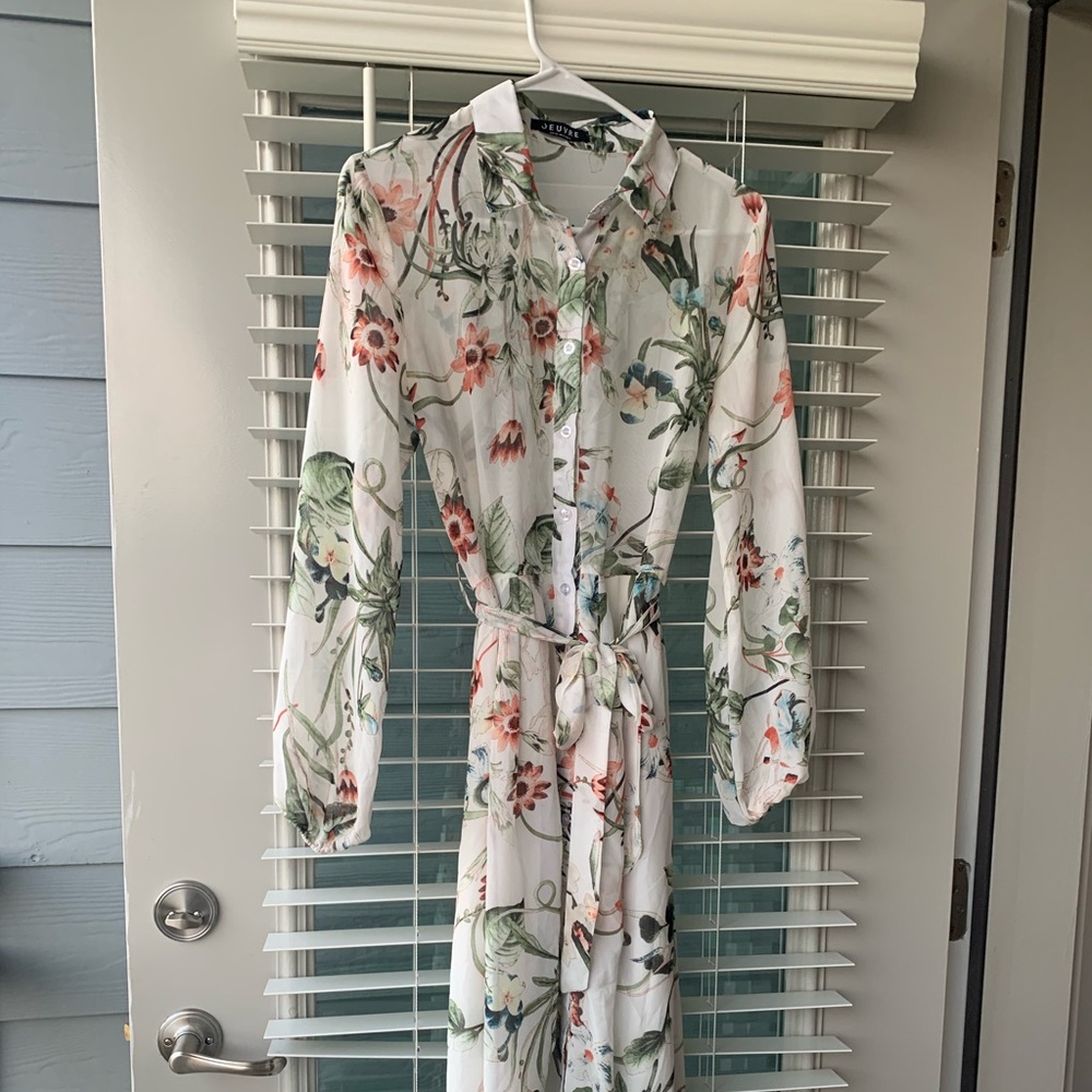 Button Up Floral Maxi Dress